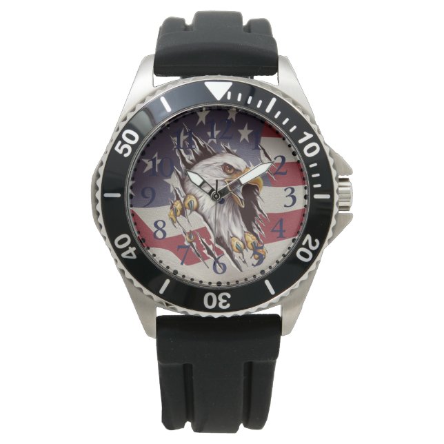 Reloj De Pulsera Freedom Bald Eagle American Flag Watch (Anverso)