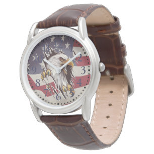 Reloj De Pulsera Freedom Bald Eagle American Flag Watch