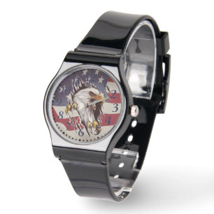 Reloj De Pulsera Freedom Bald Eagle American Flag Watch