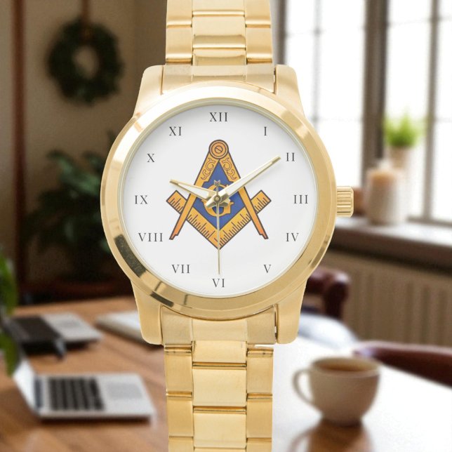Reloj De Pulsera Freemason Square y Compass Charity Masonic Gold (Subido por el creador)