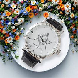 Reloj De Pulsera Freemason Square y Compass Charity Masonic Watch