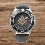 Reloj De Pulsera Freemason Square y Compass Charity Masonic Watch<br><div class="desc">Así que más bien,  Freemason,  square y compass,  charity,  Masonic Símbolo watch. Personalízalo con tu propio texto.</div>