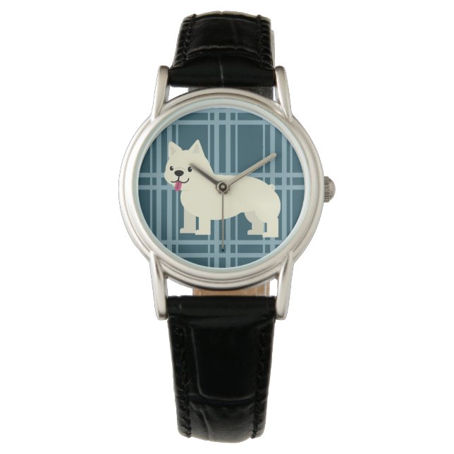 Reloj De Pulsera Frenchie Plaid Blue (Anverso)