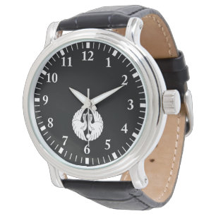 Reloj De Pulsera Frente a grúas blancas