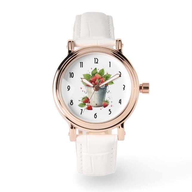Reloj De Pulsera Fresas en un cubo (Anverso)