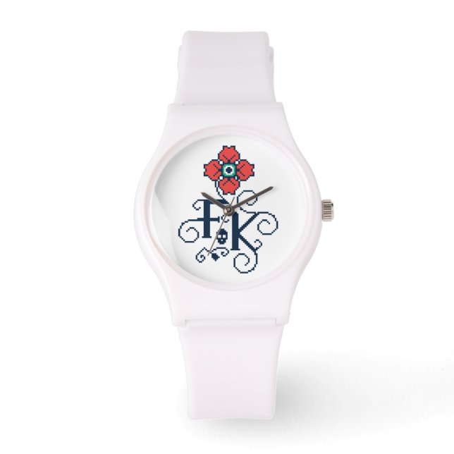 Reloj De Pulsera Frida Kahlo | Tributo floral (Anverso)