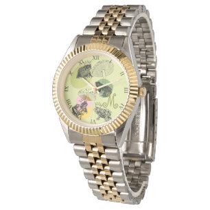 Reloj De Pulsera Frogcore y hongos adoran monograma estético