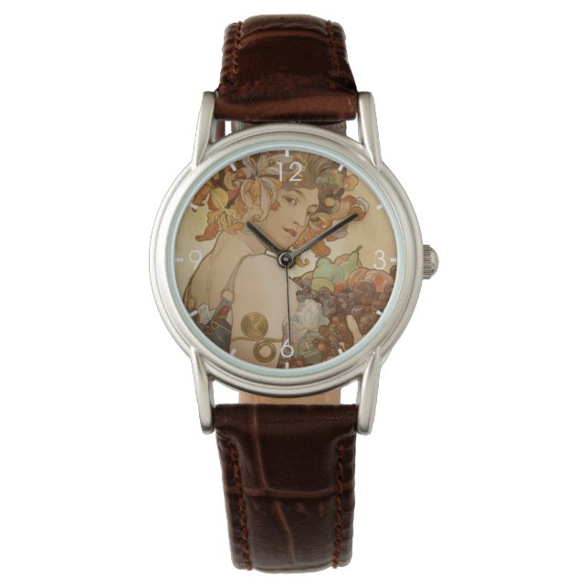 Reloj De Pulsera Fruta (Art Nouveau) (retrato femenino) (frutas) (Anverso)