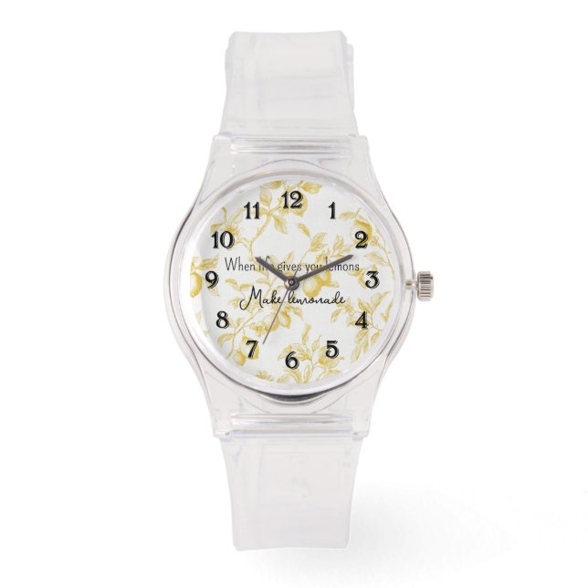 Reloj De Pulsera Frutas Amarillas Limones Hacen Limonada (Anverso)