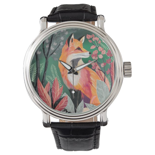 Reloj De Pulsera Fuchs Zauberwald Hand-Painted Nature Illustrations (Anverso)