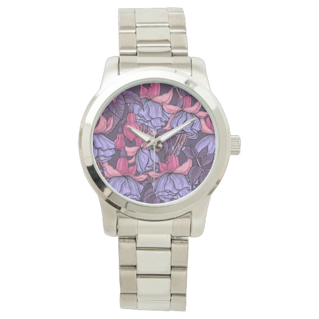 Reloj De Pulsera Fuchsia en rosa y violeta (Anverso)
