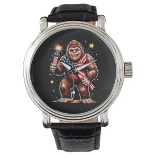Reloj De Pulsera Fuegos Artificiales Bigfoot 4 de Julio Sasquatch E