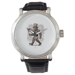 Reloj De Pulsera Fuegos Artificiales Patrióticos de Sasquatch Graba