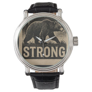 Reloj De Pulsera Fuerza del oso de cosecha