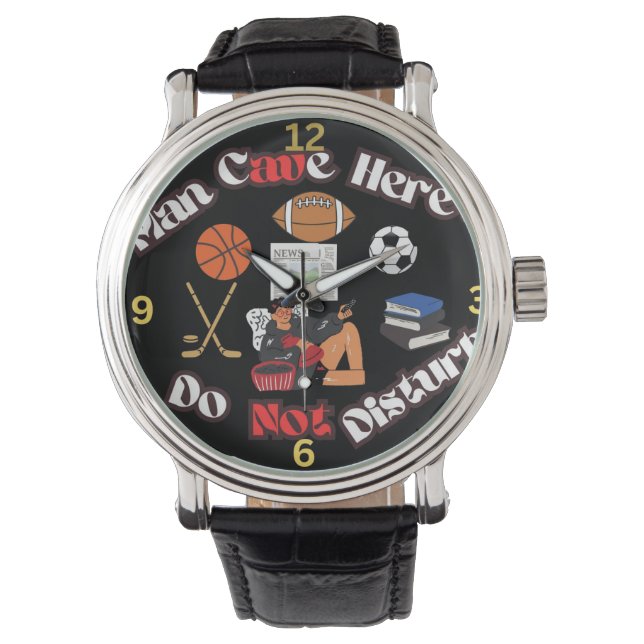 Reloj De Pulsera Fun Man Cave Here e-watch (Anverso)