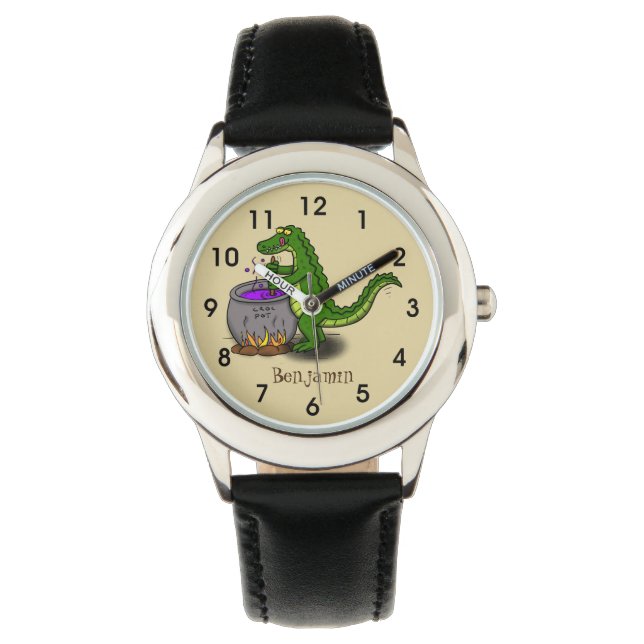 Reloj De Pulsera Fundido personalizado de cocina de caimanes verdes (Anverso)