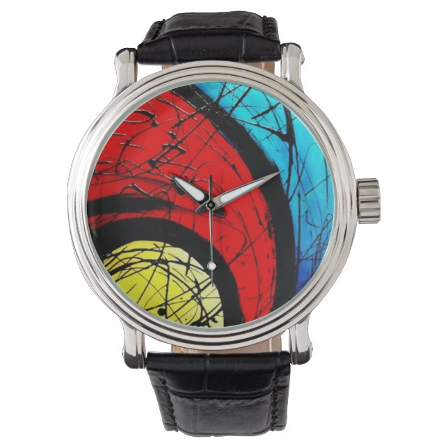 Reloj De Pulsera Funky Abstract Circles Art (Anverso)