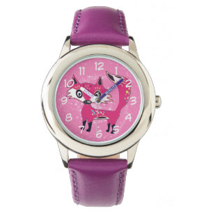 Reloj De Pulsera Funky Cute Pink Fox