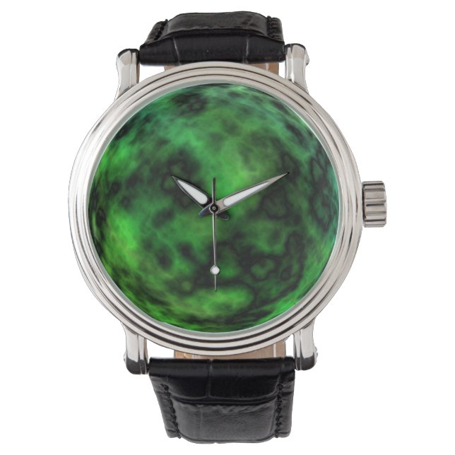 Reloj De Pulsera Funky Neon Green Emerald Halloween Resumen (Anverso)