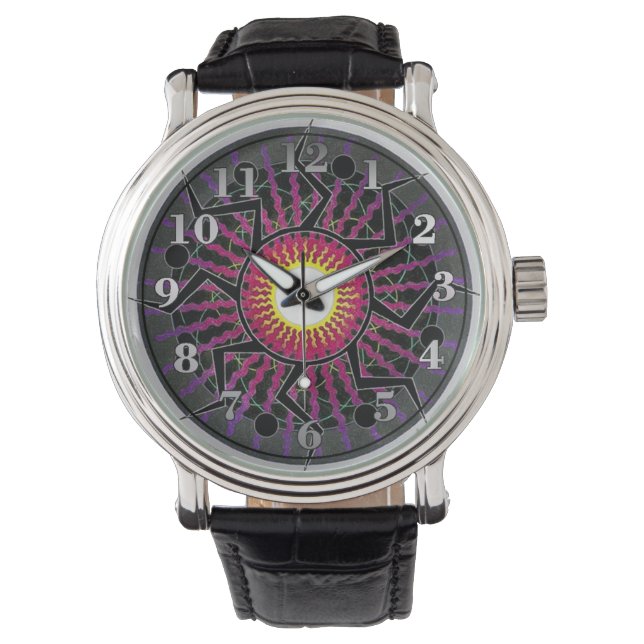 Reloj De Pulsera Funky Resumen Sun Rays Writing Watch (Anverso)