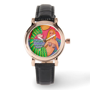 Reloj De Pulsera Funky Sirena abstracta arte para usar