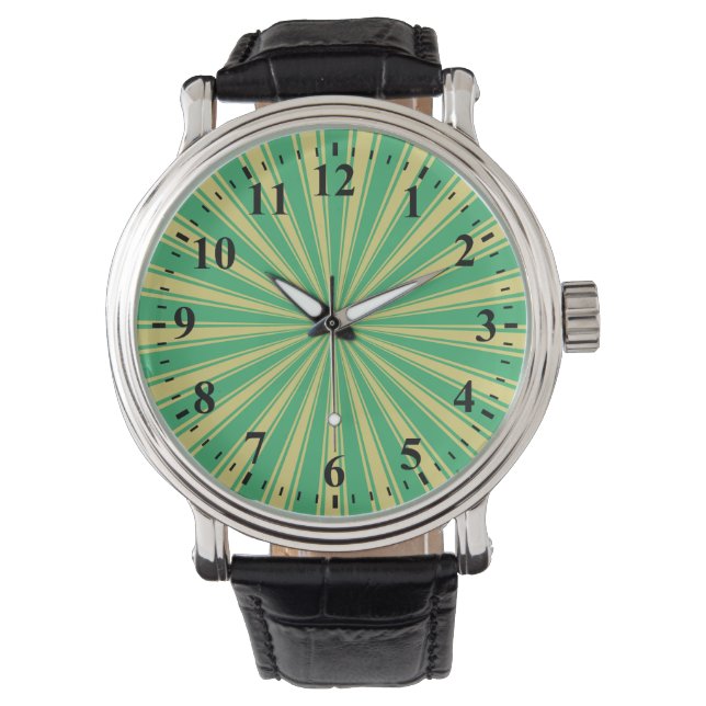 Reloj De Pulsera Funky Sun Rays Retro Stripes (Anverso)