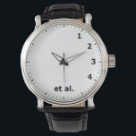 Reloj De Pulsera Funny 1 2 3 4 et al Clock - Science Research Lab<br><div class="desc">Cuando escribes artículos de revistas científicas y haces referencias, a menudo usas "et al", que hace que este reloj sea perfecto para científicos, una oficina de investigación científica o un laboratorio. novedad gag home office, 1 2 3 y otros, sala de laboratorio de investigación científica, referencia de artículos de revistas...</div>