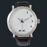 Reloj De Pulsera Funny 1 2 3 4 et al Clock - Science Research Lab<br><div class="desc">Cuando escribes artículos de revistas científicas y haces referencias, a menudo usas "et al", que hace que este reloj sea perfecto para científicos, una oficina de investigación científica o un laboratorio. novedad gag home office, 1 2 3 y otros, sala de laboratorio de investigación científica, referencia de artículos de revistas...</div>