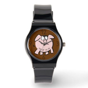 Reloj De Pulsera Funny 2 Personalizados Ilustracion Año Cerdo Cumpl