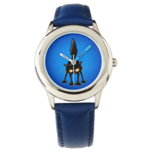 Reloj De Pulsera Funny Angry & Fierce Black Cat Personalizado