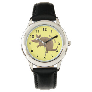 Reloj De Pulsera Funny armadillo feliz personalizado ilustracion
