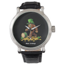 Reloj De Pulsera Funny Bigfoot Sasquatch Shamrock St Patrick's Day