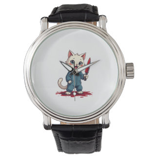 Reloj De Pulsera Funny Cat Horror Movies Cute Halloween For Cat Kit