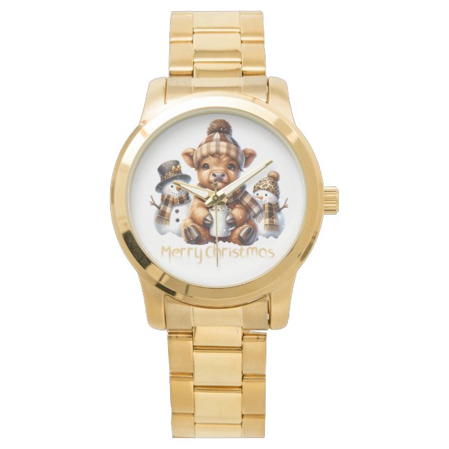 Reloj De Pulsera Funny Christmas Cow Watch (Anverso)