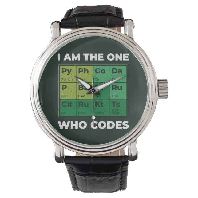 Reloj De Pulsera Funny de tabla periódica para desarrolladores (Anverso)