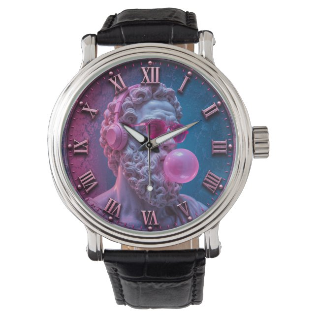 Reloj De Pulsera Funny Greek Philosopher Bubble Gum  (Anverso)