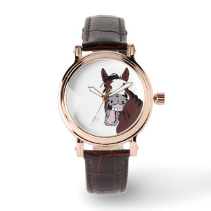 Reloj De Pulsera Funny Horse Laughing Personalizado