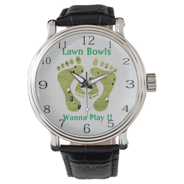 Reloj De Pulsera Funny Lawn Bowls quiere jugar al diseño, (Anverso)