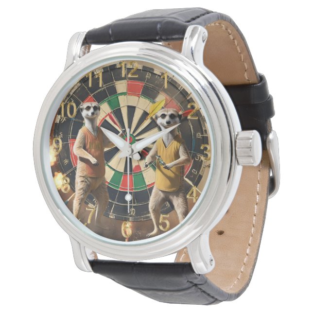 Reloj De Pulsera Funny Meerkat Darts Superstars, (Angular)