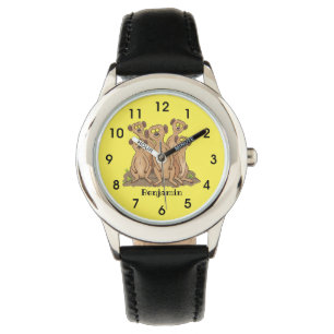 Reloj De Pulsera Funny meerkat ilustracion personalizado familiar