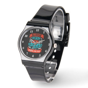 Reloj De Pulsera Funny Nurse super héroe arte de palabra