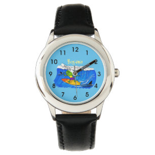Reloj De Pulsera Funny personalizado de surf con lagarto frito