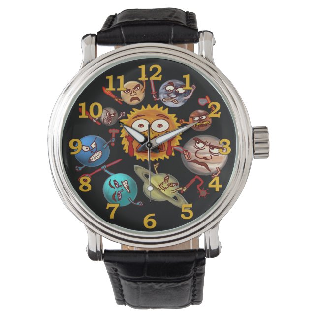 Reloj De Pulsera Funny Planet Revolution Solar System Personalizado (Anverso)