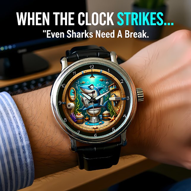 Reloj De Pulsera Funny Shark Toilet (Subido por el creador)