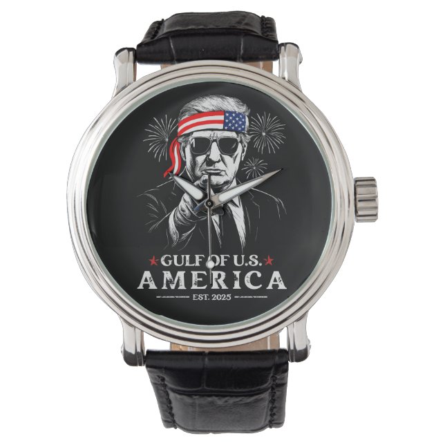 Reloj De Pulsera Funny Trump Golfo De Estados Unidos 2025 4 De Juli (Anverso)