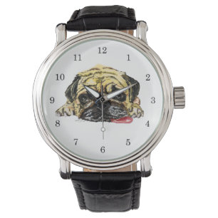 Reloj De Pulsera Funny Watch with Pug Dog