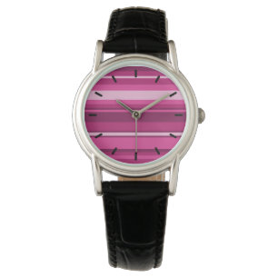 Reloj De Pulsera Fuschia stripes