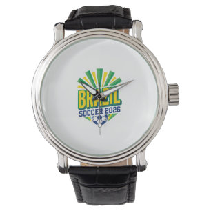 Reloj De Pulsera Fútbol Brasil 2026 Fútbol Negrita Tipografía País 