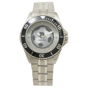 Reloj De Pulsera Fútbol de plata metálico personalizado