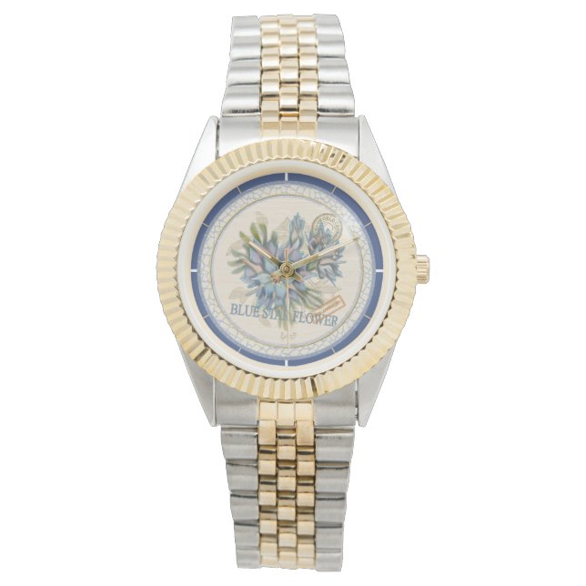 Reloj De Pulsera G Creación Oficina Flor azul (Anverso)